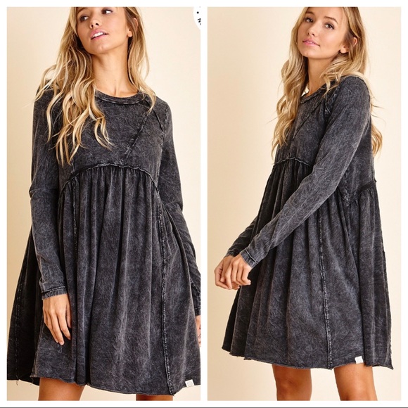 Fabulous 100% Organic Cotton Mineral Washed Raw Edge Dress - Picture 5 of 5